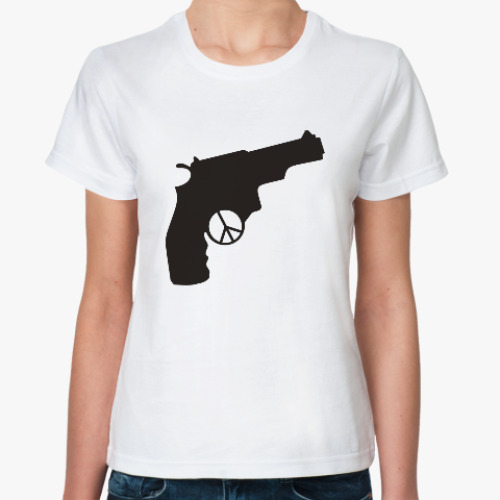 Классическая футболка Пистолет война мир pacifist
