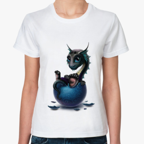 Классическая футболка Черный морской дракончик
