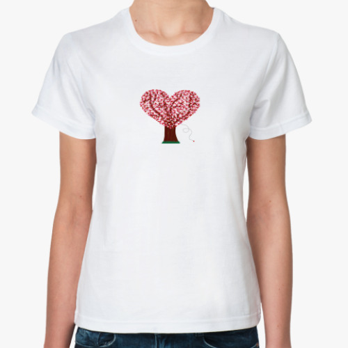 Классическая футболка Дерево сердец