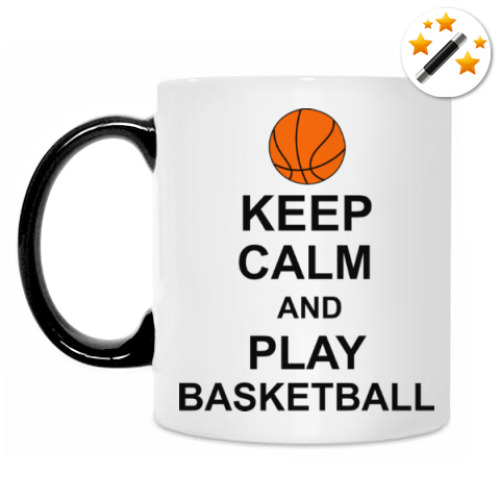 Кружка-хамелеон Keep calm and play basketball.