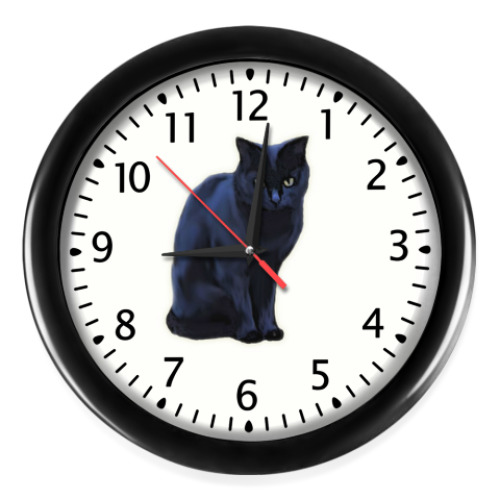 Настенные часы Черный кот