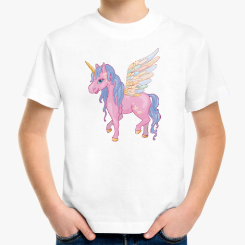Детская футболка Красивый Единорог, Пегас
