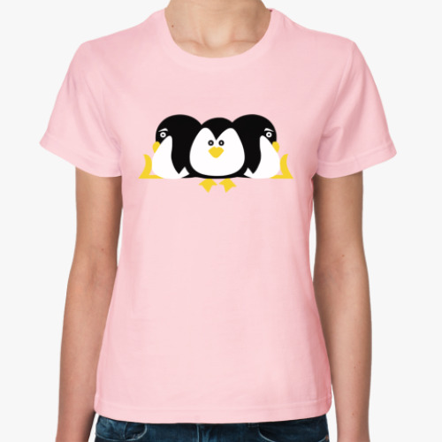 Женская футболка Три пингвина