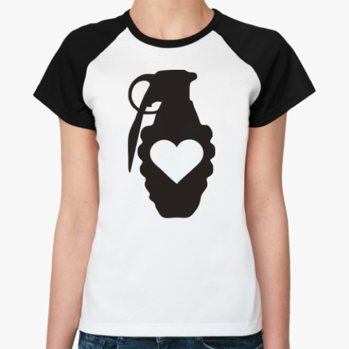 Женская футболка реглан Сердце в гранате