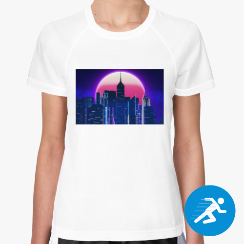Женская спортивная футболка Neon city