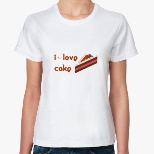 Классическая футболка i love cake