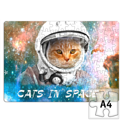 Пазл котейка космонавт