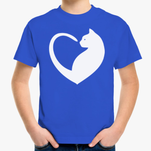 Детская футболка Котик-сердечко