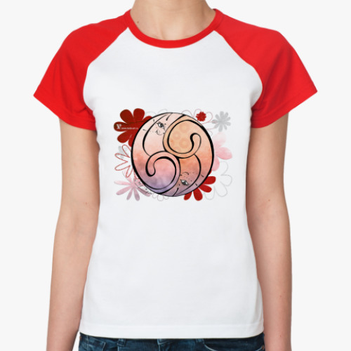 Женская футболка реглан Коты 69-акварель и металл