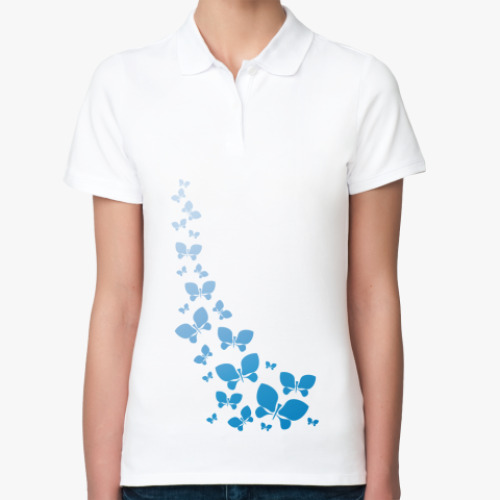 Женская рубашка поло  Бабочки