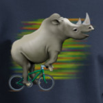 Носорог на велосипеде