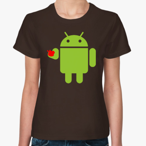 Женская футболка Андроид с яблоком