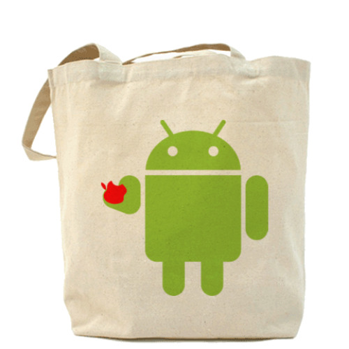 Сумка шоппер Андроид с яблоком