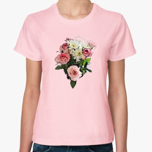 Женская футболка букет из роз