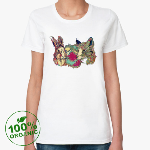 Женская футболка из органик-хлопка Лиса и заяц
