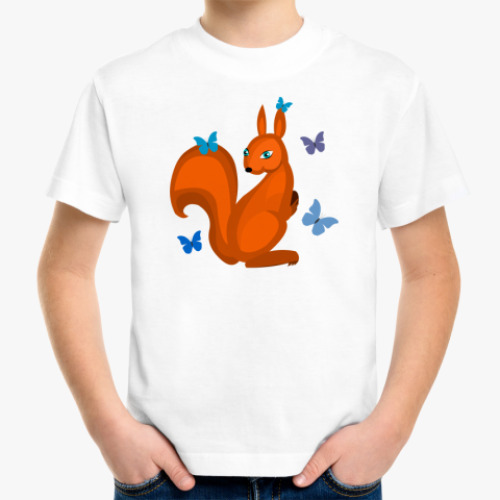 Детская футболка Белка и бабочки