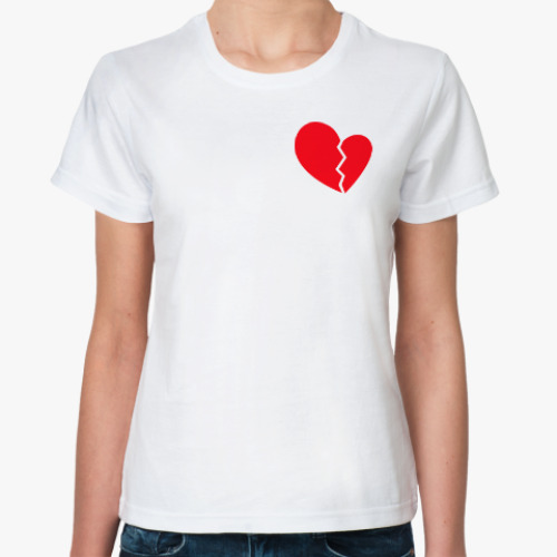 Классическая футболка Heartbroken Разбитое сердце
