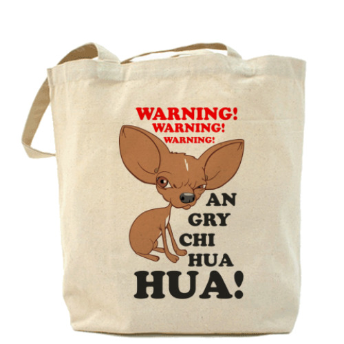Сумка шоппер Warning!Angry chihuahua