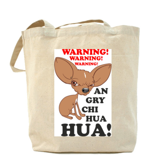 Сумка шоппер Warning!Angry chihuahua