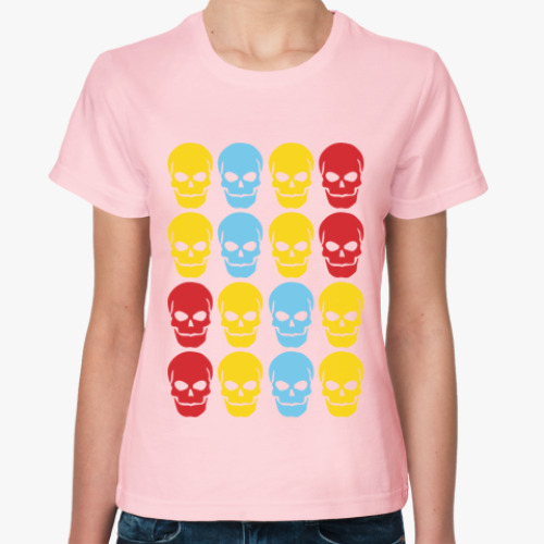 Женская футболка Цветные черепа
