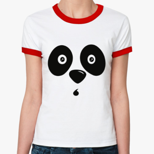 Женская футболка Ringer-T Удивлённая панда