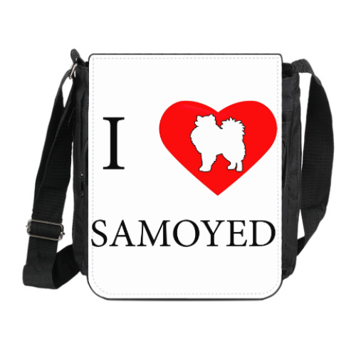 Сумка на плечо (мини-планшет) I love Samoyed