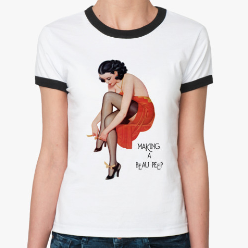 Женская футболка Ringer-T Pin-Up Girl