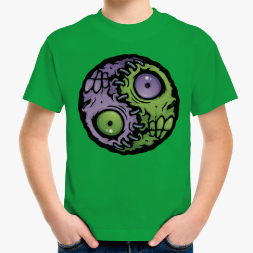 Детская футболка Зомби инь-ян