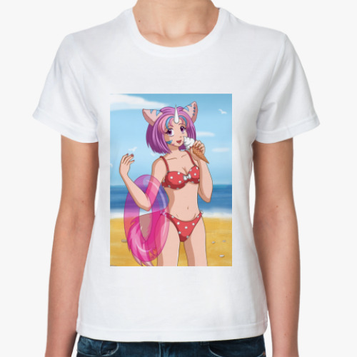 Классическая футболка  Торако на пляже
