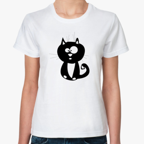 Классическая футболка Удивленный кот
