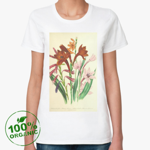 Женская футболка из органик-хлопка Букет лилий (винтаж)