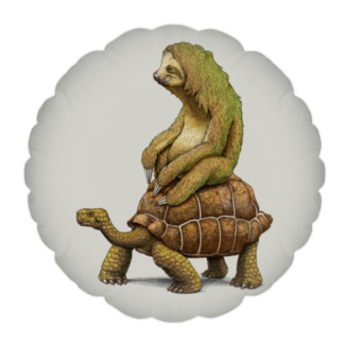 Подушка Ленивец на черепахе