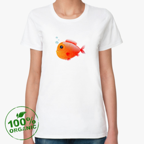 Женская футболка из органик-хлопка Довольная рыба