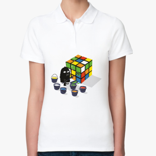 Женская рубашка поло (печать) Кубик Рубика | Rubiks Cube