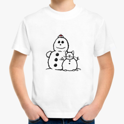 Детская футболка снеговики