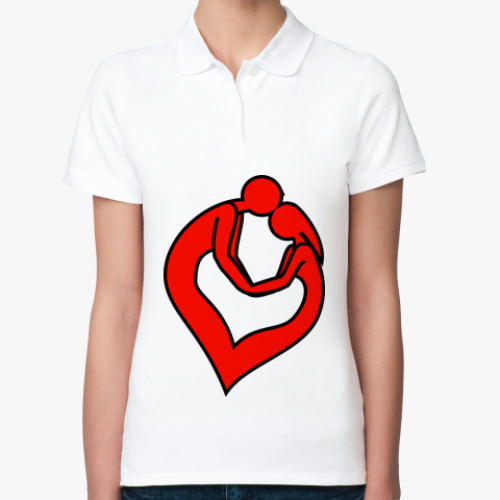 Женская рубашка поло пара сердце