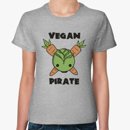Женская футболка Веган пират