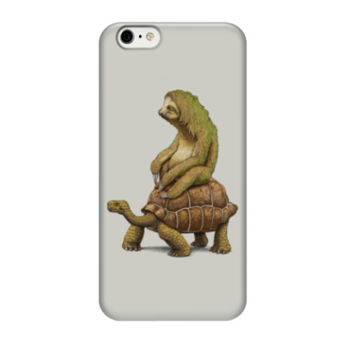 Чехол для iPhone 6/6s Ленивец на черепахе