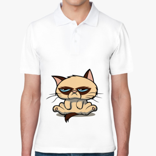 Рубашка поло Недовольный кот ( Grumpy cat )