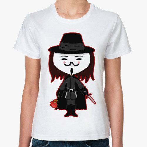 Классическая футболка Анонимус (Маска Гая Фокса)