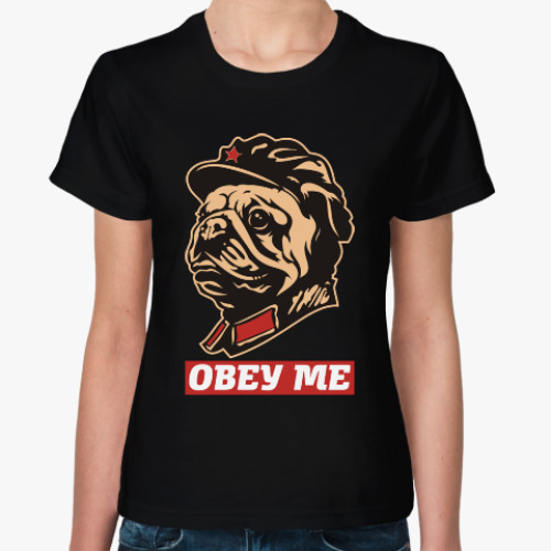 Женская футболка Obey the doggy