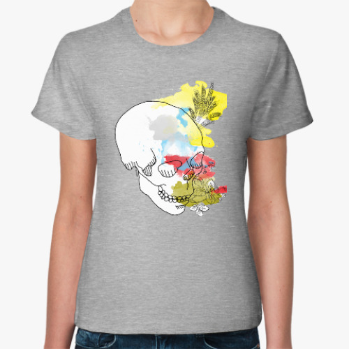 Женская футболка  Августовский череп