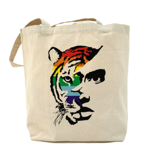 Сумка шоппер Тигр радуга
