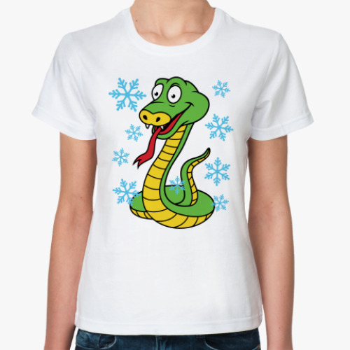 Классическая футболка Новогодняя змея