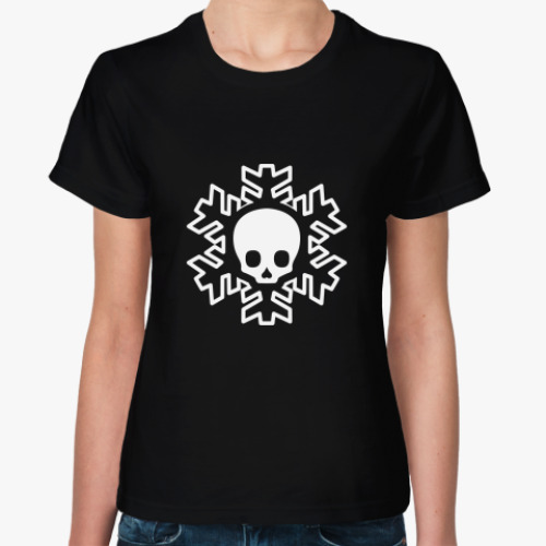 Женская футболка Cнежинка skull!