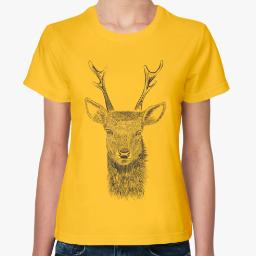 Женская футболка Олень лось deer