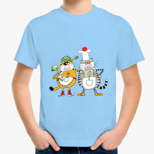 Детская футболка Кот Помпон и Трюндель