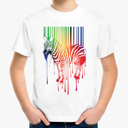 Детская футболка Цветная зебра