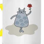 Кот с цветами