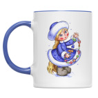 Двухцветная кружка Снегурочка